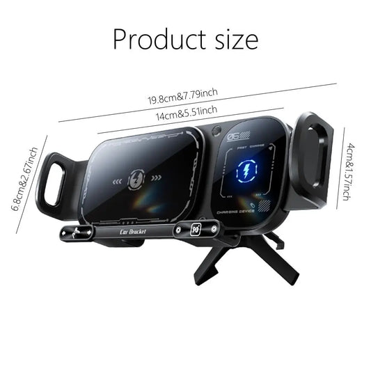 Magnetic Car Phone Holder Charger - 15W Fast Charging Wireless Stand