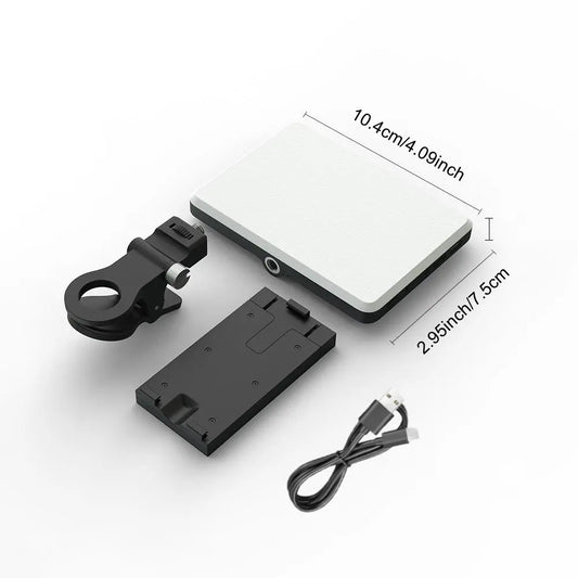 Portable Selfie Light – LED Bi-Color Fill Light, USB Rechargeable Clip-on Phone Light, 2000mAh for Selfie & Video