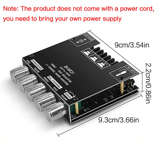 2.1 Channel Bluetooth Audio Power Amplifier Board Module for DIY Home Theater