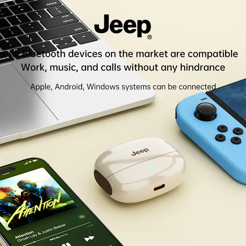 Jeep JP EW133 TWS Wireless Earbuds - Bluetooth 5.4, Noise Cancelling, IPX5 Water Resistant