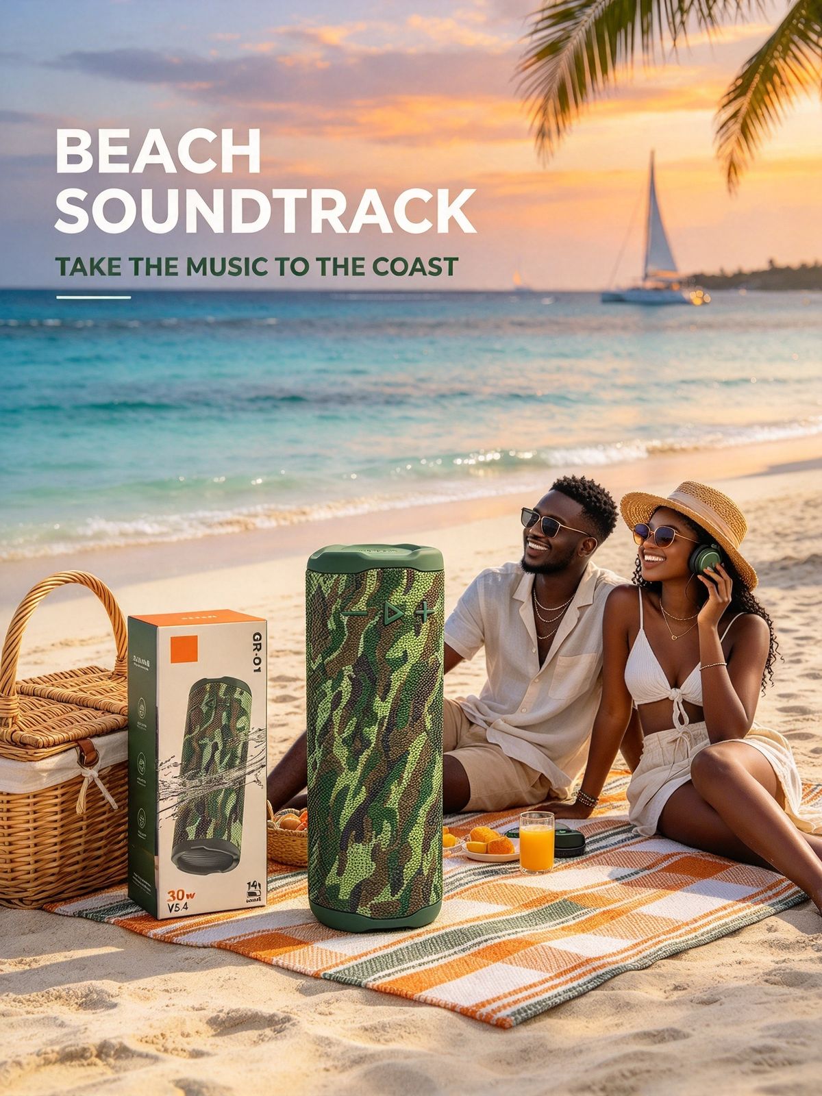 Camouflage Portable Bluetooth Speaker - Outdoor Colorful Sound Box with Water Resistance for Home and Desktop