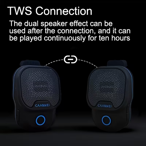 Smart Voice-Activated Wearable Wireless Speaker – Portable Mini, TWS Pairing, ENC Noise Cancellation, Built-in Mic, Submersible for Up to 30 Minutes, Compatible with iOS