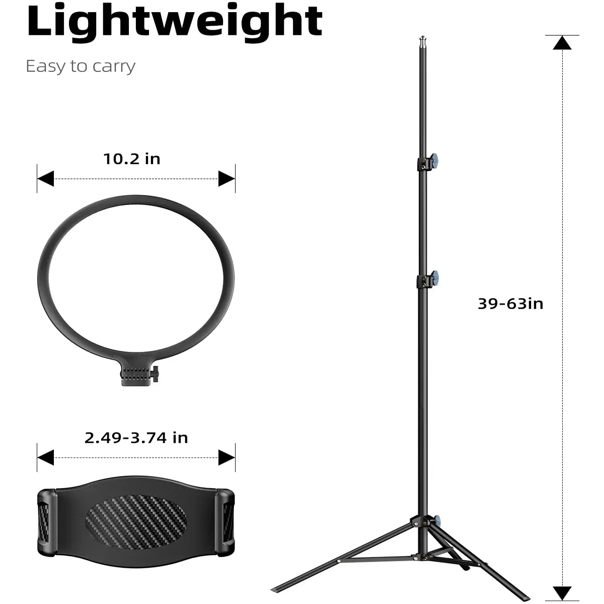 Weilisi 10.5" Ring Light with 69" Tripod Stand & Phone Holder – Full-Screen Zoom, Dimmable LED for Video, Makeup, Live Stream, Remote for iPhone/Smartphone