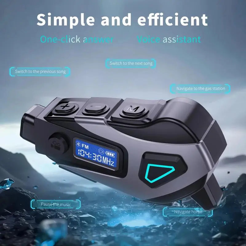 Motorcycle Helmet Wireless Headset, 1080P HD Dash Cam, Dashcam, Waterproof Bluetooth-compatible Earbuds, Ip65 Water Resistant, Fm Radio, 32GB Memory Card Included