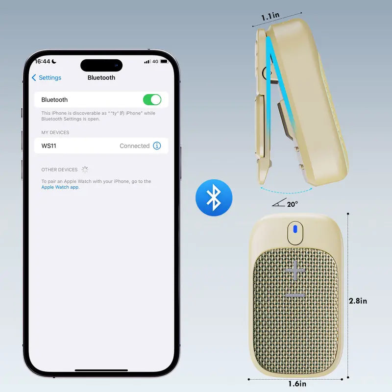 Wireless Mini Wearable Speaker – IPX5, Magnetic Clip, Built-in Mic, Hands-Free Music & Smartphone Calls
