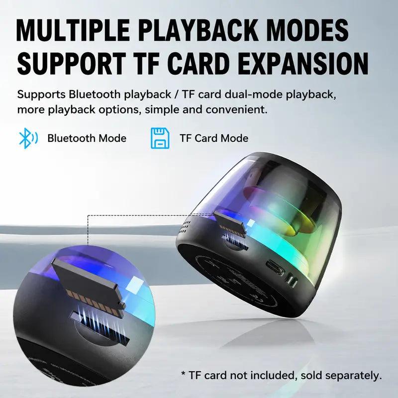 Monster Portable Mini Wireless Bluetooth Speaker, RGB Light Show, TWS Stereo Sound, 2 Speakers Pairing, 360° Surround Sound, Magnetic Suction, TF Card Support, Bluetooth 6.0, Ultra-Long Battery Life, for Home, Outdoor, Party - SummerWins - DealsForYouDays