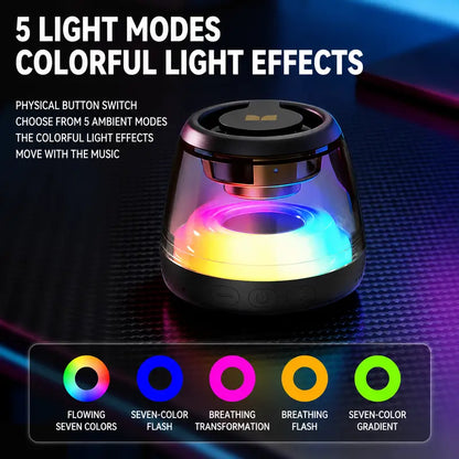 Monster Portable Mini Wireless Bluetooth Speaker, RGB Light Show, TWS Stereo Sound, 2 Speakers Pairing, 360° Surround Sound, Magnetic Suction, TF Card Support, Bluetooth 6.0, Ultra-Long Battery Life, for Home, Outdoor, Party - SummerWins - DealsForYouDays