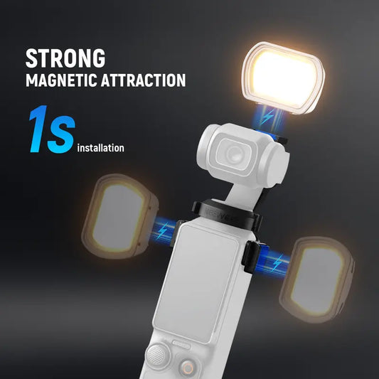 NEEWER M21 Magnetic Auxiliary Light Compatible with DJI OSMO Pocket 3 Gimbal Camera Creator Combo, Rechargeable Mini LED Fill Light Attachment for Selfie Vlog Video Recording, USB C Charging