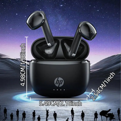 HP Wireless Earbuds, True Wireless Headphones, Semi-In-Ear Design Noise-Cancelling Stereo Bass Earphones, Fitness Earbuds, IPX4 Waterproof Sports Earphones, Tws Stereo
