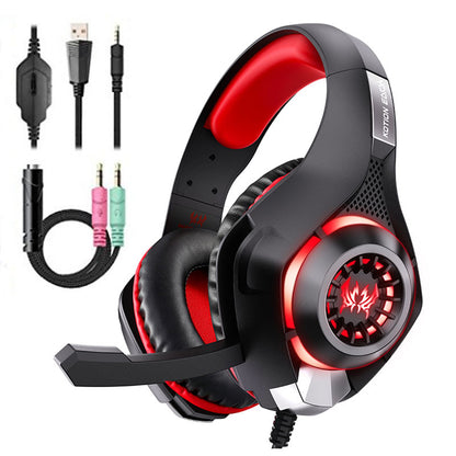 Gaming Headset with Noise-Canceling Mic – Deep Bass Stereo Sound, Compatible with PS4/PS5/Xbox One/Switch/PC
