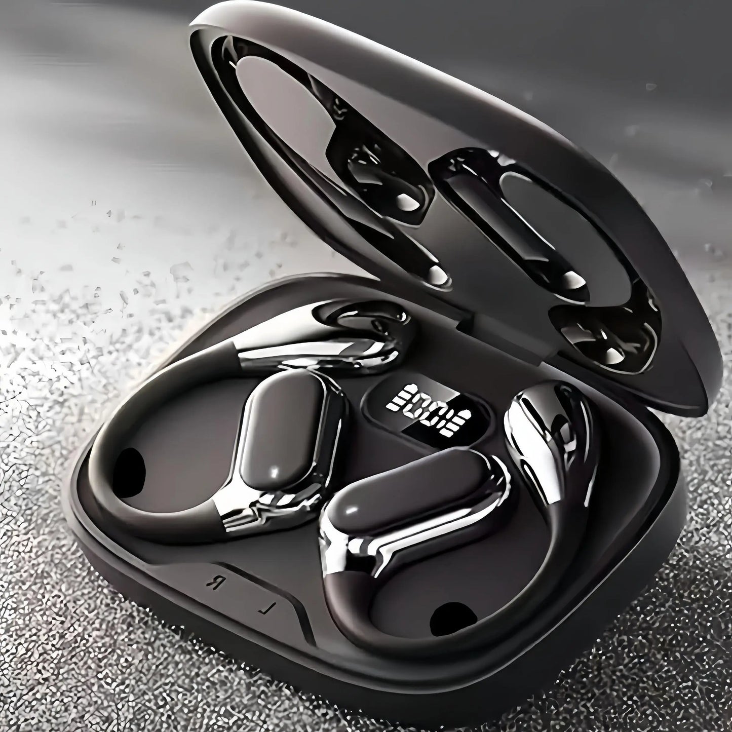 Wireless Open-Ear Earphone – Noise-Cancelling with Touch Control, Volume Control, USB Charging, for Gaming, Sports & Workout