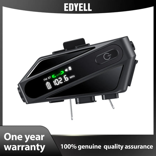EDYELL Motorcycle Helmet Bluetooth Headset – Waterproof, Noise Reduction, Concert-Grade Audio