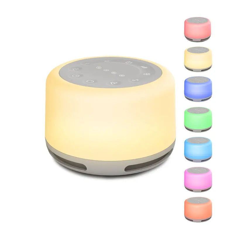 Vaydeer White Noise Sound Machine - Portable Sound Machine for Adults, Sound Machine for Sleep, with Bluetooth Function,24 Soothing Sounds,7 Colors Light, Timer, White Noise Machine for Sleeping Office Privacy Home Gift, Christmas present