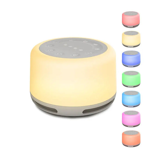 Vaydeer White Noise Sound Machine - Portable Sound Machine for Adults, Sound Machine for Sleep, with Bluetooth Function,24 Soothing Sounds,7 Colors Light, Timer, White Noise Machine for Sleeping Office Privacy Home Gift, Christmas present