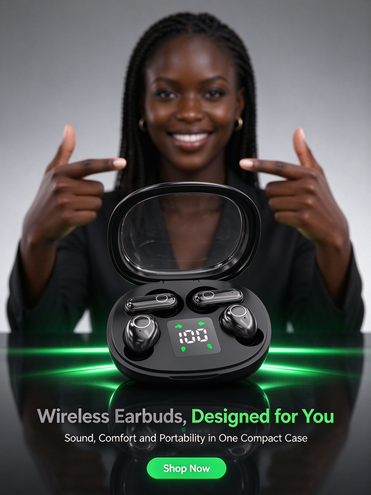 2-in-1 Wireless Bluetooth Earbuds – Mini In-Ear Headphones with Hi-Fi Sound & Pain-Free Fit