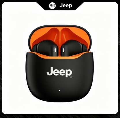 Jeep Series Semi-In-Ear Bluetooth 6.0 Headphones - Type-C Charging, 5H Playback, HD Calls, Anti-Slip Silicone Cover