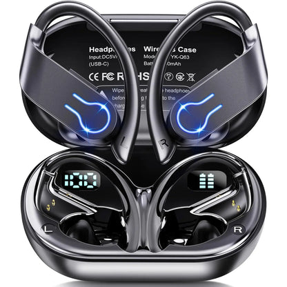 ireless In-Ear Design Earphone – Bluetooth 5.3 Earbuds with ENC Mic, Stereo Sports Headphones with Earhooks, Waterproof for Running & Music