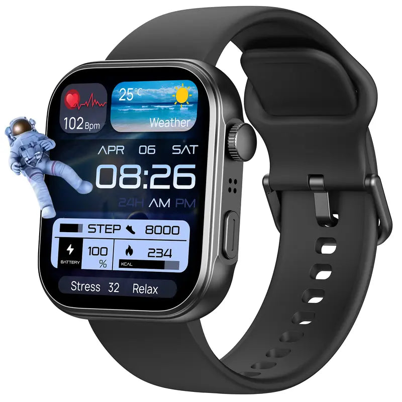 TOZO S6 Smartwatch - Ultra-Clear AMOLED Screen, Bluetooth Call, Sports Modes, Heart Rate and Sleep Oxygen Monitor, IP68 Water Resistant Fitness Tracker