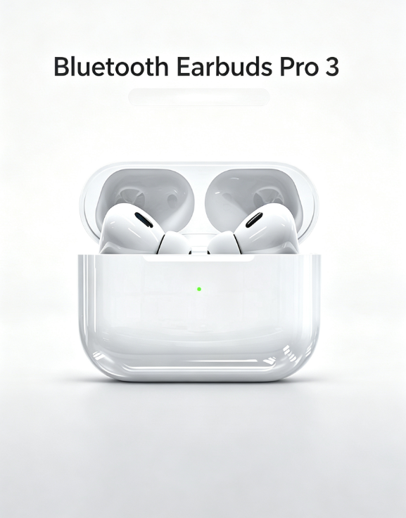 Pro 3 ANC Bluetooth Earbuds – Active Noise Cancelling, Extended Playtime, Touch Control for Sports & Work