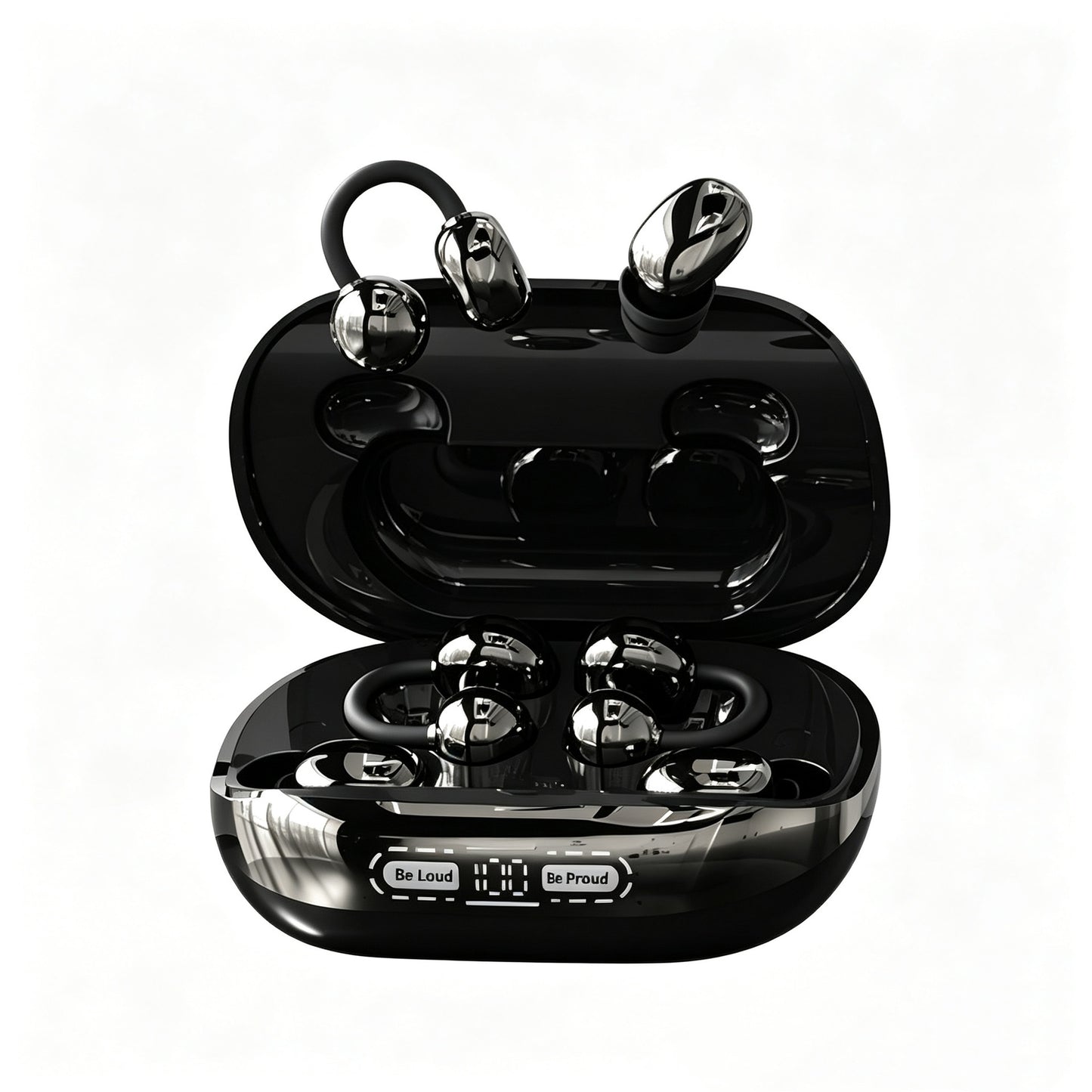 Wireless Headphones with Power Bank Case – Includes 4 Earbuds (Sleep & Clip-On), Reverse Phone Charging, Ideal for Sports & Sleep, Earphones for Music & Calls, Compatible with Android & iOS