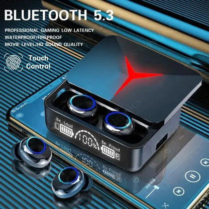 M90 Gaming TWS Earbuds - Bluetooth 5.3 Low Latency, RGB Light, Water Resistant Sport Headphones with HD Mic