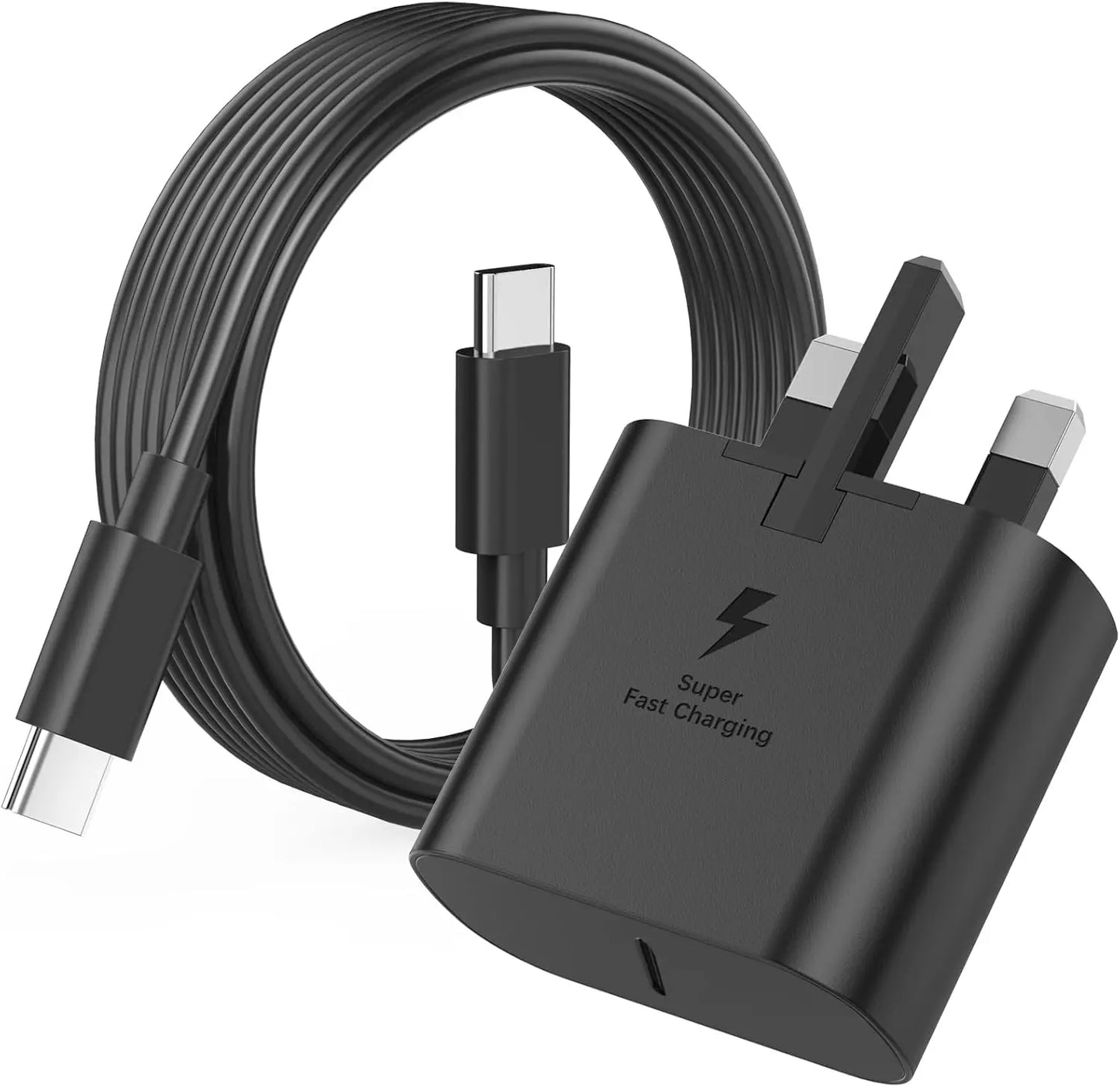 25W USB-C Super Fast Charger + 1M Cable (2-Pack) – for Samsung Galaxy S23/S22/S21/Note20/A54 – Type-C Plug