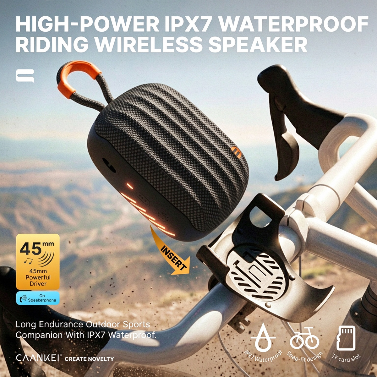 Outdoor Cycling Speaker - Dedicated High-Quality Speaker for Bicycle Riding, Waterproof Portable Mini Wireless Bluetooth Speaker
