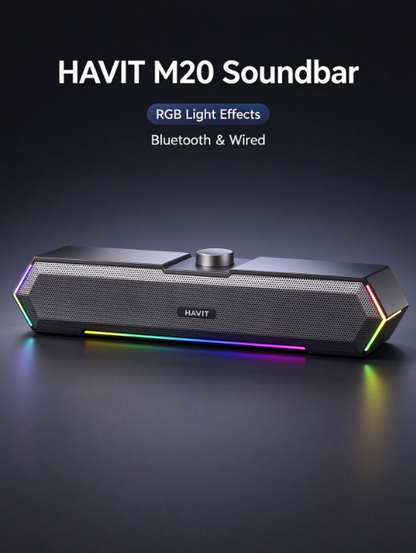 Havit M19 Wired Bluetooth Speaker – Desktop Computer Speaker with Deep Bass