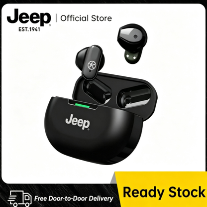 Jeep JP EW011 TWS Bluetooth 6.0 Earphones - Stereo Bass, Noise Cancelling Mic, IPX5 Water Resistant, 20H Playback for Sports