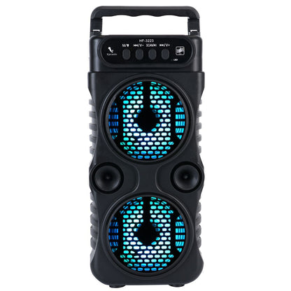 Portable Wireless PA Speaker with RGB Light – Built-in Battery & Handle, TWS Stereo, USB/TF/FM/Mic Input, Compact Subwoofer for Party, Camping & Outdoor