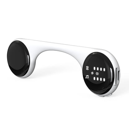 White Noise Bone Conduction Speaker – Portable Wireless, LED Display, 300mAh Rechargeable, Supports MicroSD Card, Pillow-Friendly for Travel & Sleep