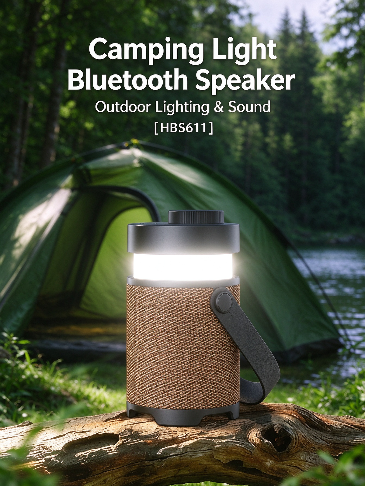 Outdoor Lighting Bluetooth Speaker - Outdoor Camping Lantern Speaker, Long Battery Life Portable Illumination Waterproof Speaker with Ambient Light