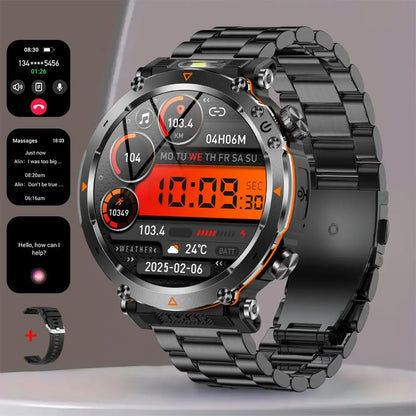 1.7" Large Screen Smartwatch – Answer/Dial Calls, 100+ Sports Modes, 600mAh Battery, Compass, Waterproof – Men's Gift Fitness Tracker