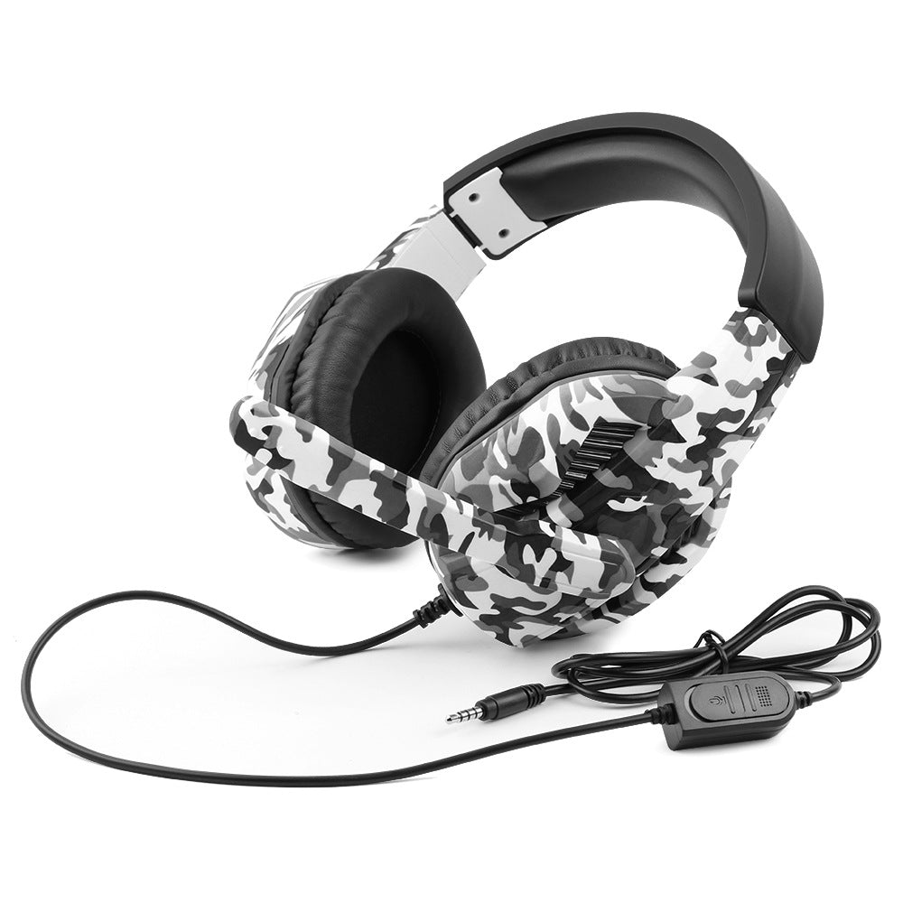 Gray Camo Wired Gaming Headset with Mic – Noise Isolating, Volume Control, 3.5mm/USB, for PS/Xbox/Switch