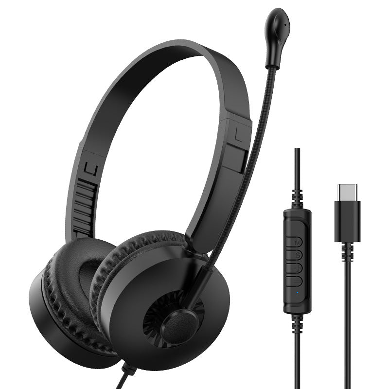 Wired Over-Ear Headset with Type-C – HD Call, Lightweight, for Business, Online Classes, Learning, Live Streaming, Music & Gaming