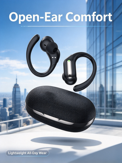 S13 Ear-Hook Bluetooth Earphones - ANC Noise Cancelling, Hi-Fi Sound, Long Battery for Sports