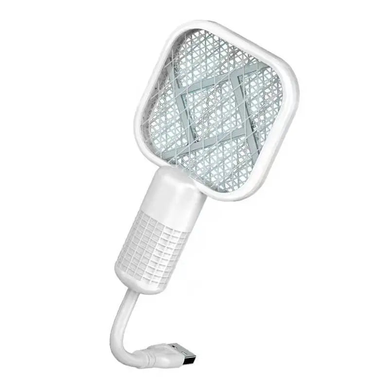 2-Pack USB Mini Mosquito Swatter - 2-in-1 Portable Bug Killer Bat with UV-A Light, USB Power LED Lamp for Indoor Mosquito Trapping