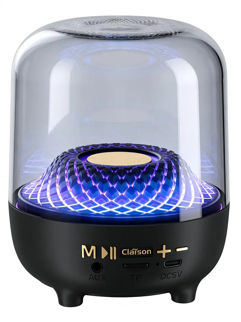 Aurestudia Sixth Generation Bluetooth Stereo Speaker with LED Light - Premium Bass, TWS Dual Technology for Mobile Phones and Home Theater Audio