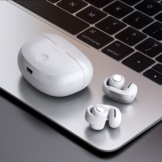 Clip-On Sports Wireless Earbuds – TWS Stereo, Deep Bass, HD Calling, Compatible with Android & iOS, for Gaming & Daily Use