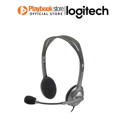 Logitech H111 Stereo Headset - Unidirectional Mic, Adjustable Headband, 3.5mm Multi-Device Wired Headset