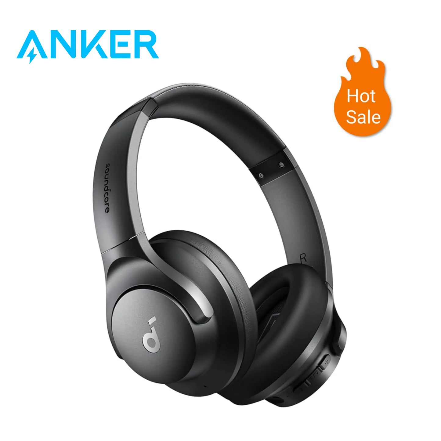 【BLACK FRIDAY】Soundcore by Anker Q20i – Hybrid Active Noise Cancelling Foldable Headphones, 40H ANC Playtime, Hi-Res Audio, Big Bass, App EQ & Transparency Mode