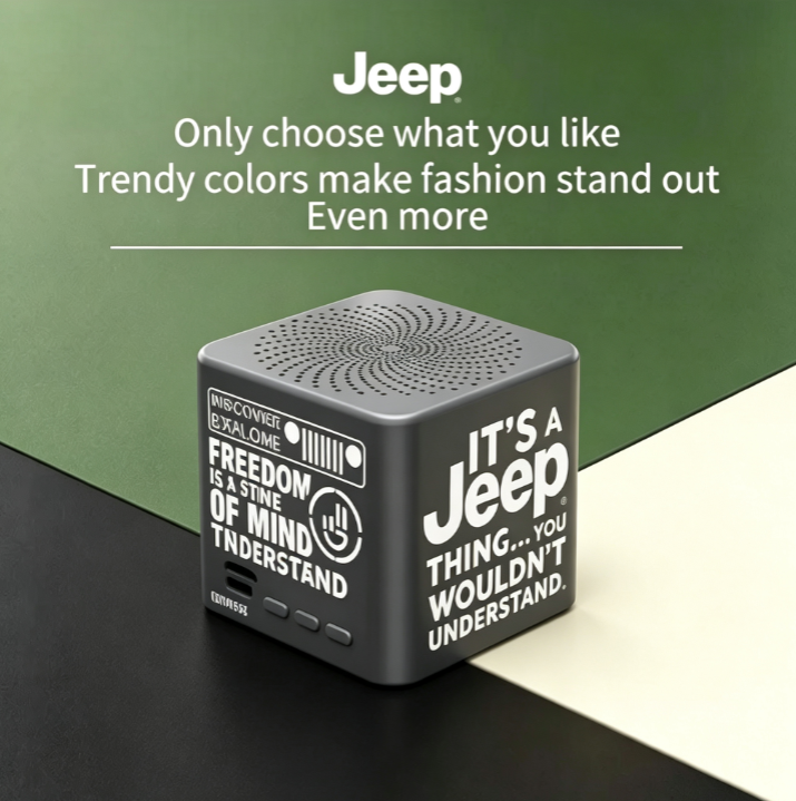 Jeep SC008 Portable Bluetooth Outdoor Speaker - Karaoke, Dual-Metal Bass, Vibro-Surround Sound for Camping