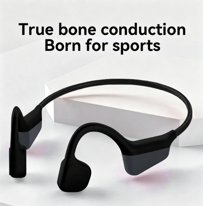 i18pro Bone Conduction Neckband Wireless Earphones - Open Ear Sports Headset with Mic and Stereo Sound (Black)