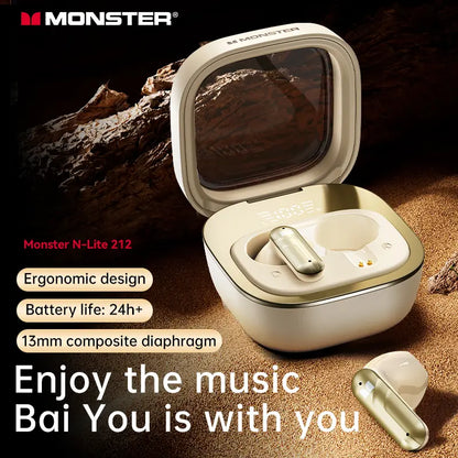 Monster W50 Wireless Sports Bluetooth Headset - Semi-In-Ear, Noise Reduction, Universal Long Battery Life