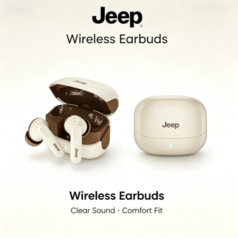 Jeep JP EW133 TWS Wireless Earbuds - Bluetooth 5.4, Noise Cancelling, IPX5 Water Resistant