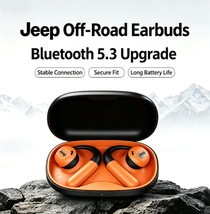 Jeep JP EC001 Open-Ear Bluetooth 5.3 Headphones - HD Calls, Ultra-Long Battery for Sports