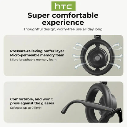 HTC HP06 OWS Open Wireless Headphone Foldable Bluetooth Headphones Over Ear with Built-in Microphone HIFI Stereo Multifunctional Earbuds Wireless Headset for Gaming, Phones, Computers, Electronics Audio Headphone