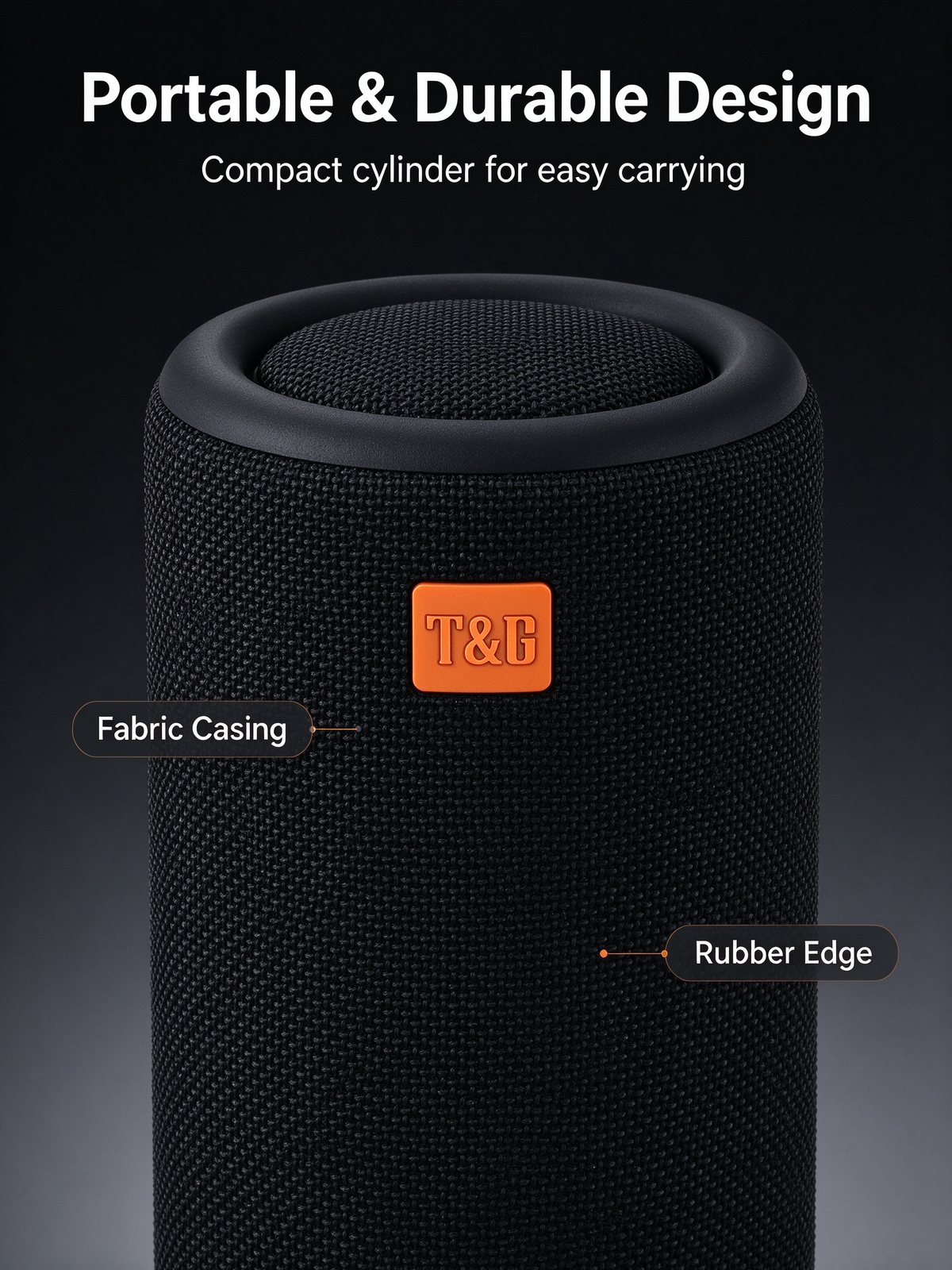 TG365 LED Light Wireless Speaker – Portable Outdoor Wireless Speaker with Built‑In Mic, TWS Stereo, AUX, Micro SD/TF Card, Hands‑Free Calls, FM, USB Drive & Enhanced Shockproof Design – Birthday Party Gif