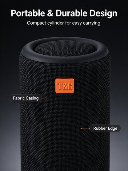 TG365 LED Light Wireless Speaker – Portable Outdoor Wireless Speaker with Built‑In Mic, TWS Stereo, AUX, Micro SD/TF Card, Hands‑Free Calls, FM, USB Drive & Enhanced Shockproof Design – Birthday Party Gif
