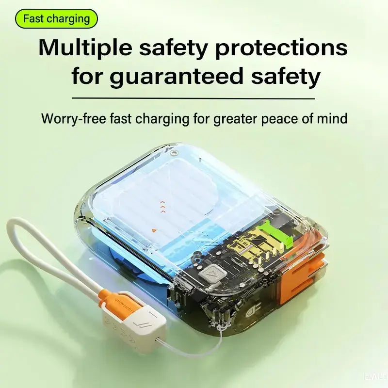 Portable Charger, Magnetic Power Bank, Small Wireless PowerBank, Battery Pack 20000mAh Travel Essentials Fast Charging With Built in Cable, Foldable Wall Plug for iPhone,Samsung,Andriod